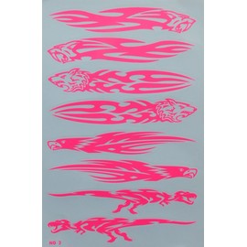 1 Sheet 270 mm x 180 mm – Flames Fire Pink Sticker Motorsport Motocross Car Scooter Tuning Sticker Weatherproof Model Making