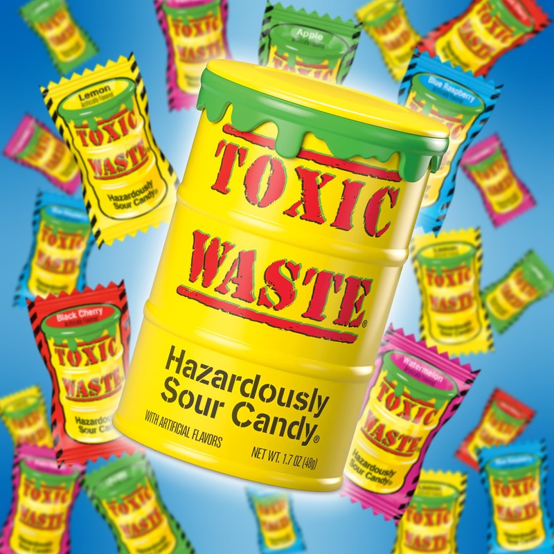 TOXIC WASTE - Hazardously Sour Candy - Apple, Watermelon, Lemon,