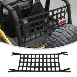 Linskip Heavy Duty Cargo Net Compatible with 1996-2006 Jeep Wrangler TJ 2 Door, Trunk Divider Net for Jeep TJ Exterior Accessories(Black)