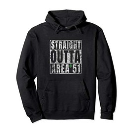 Straight Outta Area 51 UFO Alien Costume Top Vintage Storm Pullover Hoodie