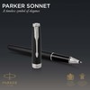Parker Sonnet Tintenroller | Matt-Schwarze Lackierung mit Palladiumzierteilen | feine