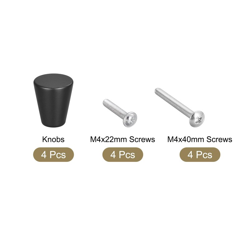 sourcing map 20x23mm Drawer Knobs, 4pcs Aluminum Alloy Wardrobe Pull