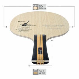 Nittaku NC-0403 Table Tennis Racket, Acco Carbon Inner, Shakehand, For Attacks, Special Material, Flare