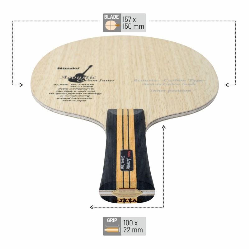 Nittaku NC-0403 Table Tennis Racket, Acco Carbon Inner, Shakehand, For