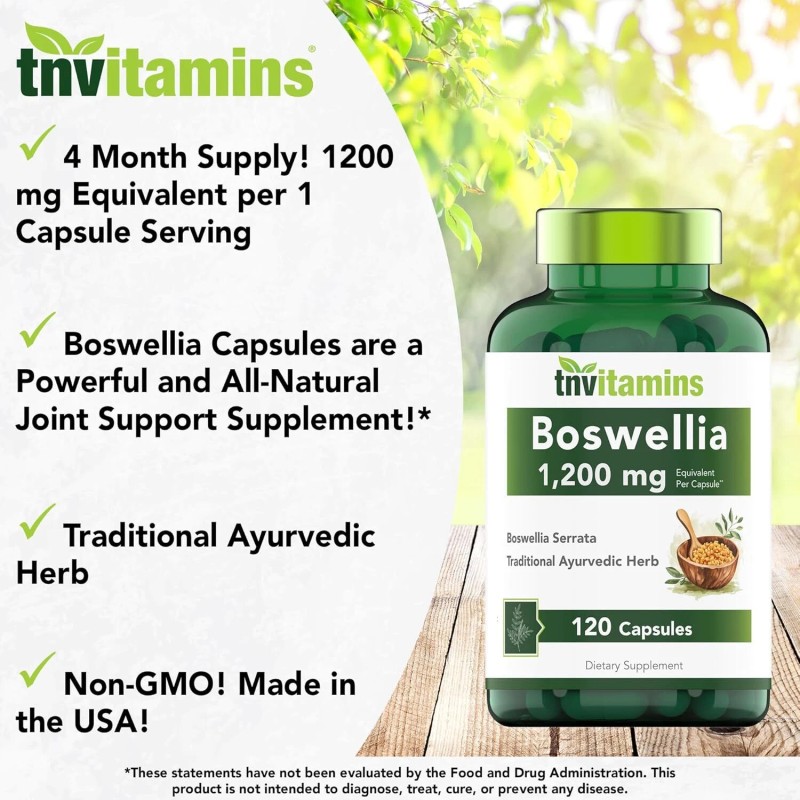 tnvitamins Boswellia Serrata Herbal Extract Capsules 1200 Mg Capsule-USA