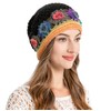 ZLYC Ladies Beanie Hat, Colorful Flower Black