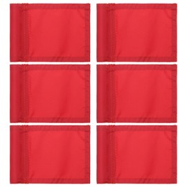 PATIKIL 7 x 5 Inch Golf Flag, 6 Pcs 420D Nylon Mini Garden Pin Flags Portable Target Flag with Tube Inserted for Outdoor Indoor Yard Backyard Garden, Red