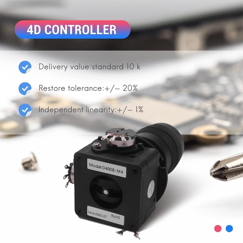 Uadme Joystick Potentiometer, 4 Axis Joystick, 409B-M4-10K Industrial Joystick, with