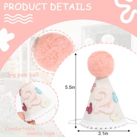 RSOLIET Mouse birthday party hat - 1st Birthday Party Crown,Mouse theme party hat,Pink Mice Theme Hat For Kids Birthday Party Decor,Mouse Birthday Party Photo Props (2nd Mouse Hat)