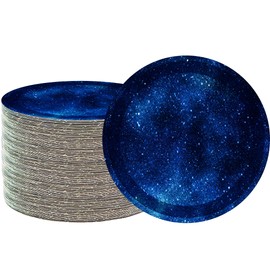 40Pcs Starry Galaxy Party Supplies Space Galaxy Party Paper Plates Star Party Dessert Plates for Outer Space Theme Boys Girls Baby Shower Starry Night Solar System Birthday Party Decorations (Starry)