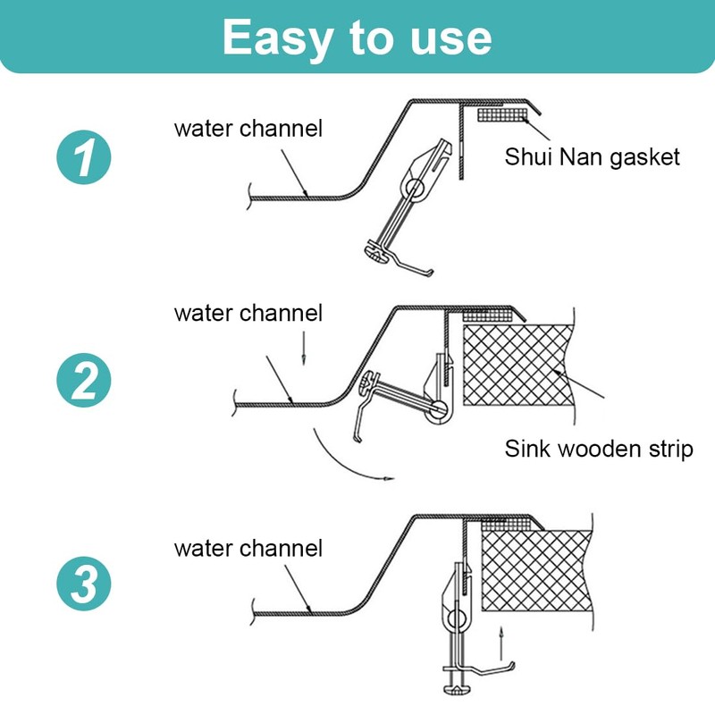 OUDQFCJ Pack of 5 Adjustable Stainless Steel Sink Clips Set