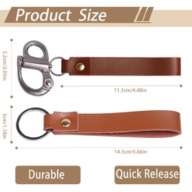 Quick Release Clip Shackle for SCBA Mask - Firefighter Accessories Tools with Leather Handle, Marine Grade 316 Stainless Steel Snap Shackle for Rigging, Sailing, Boat & Emergency Lanyards (1, Brown)