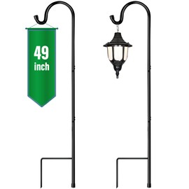 GOFORWILD Shepherd Hooks 2 Pack Adjustable, 49 inches Tall, Premium Metal Garden Hook for Outdoor, Hanging Plant, Solar Lights, Lanterns, Bird Feeders, and Wedding Decor, 7013