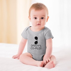 Daddy's Co-pilot Baby Onesie Neutral Short Sleeve Bring Baby Home Outfit Newborn for Boys White Baby Boy Take Home Outfit