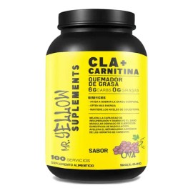Suplemento Deportivo Aminoácidos Mr. Yellow CLA  Carnitina 1kg Uva Libre Gluten                                                                       
