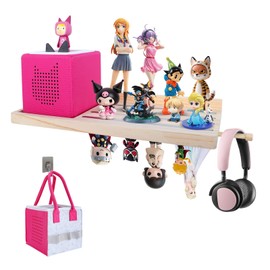 YUXSM Large Tonie Shelf for Toniebox,Magnetic Wooden Floating Shelves Compatible with Tonie Accessories, Characters & Figures, Display Collection (XL)