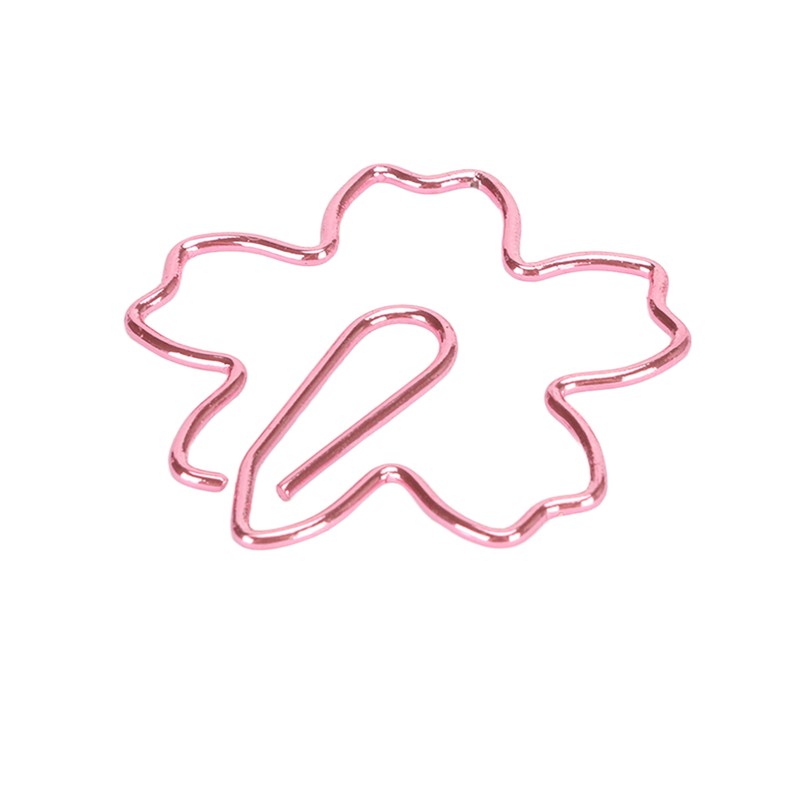 100pcs Sakura Shape Paper Clips Increased Slip Resistance Plating Process