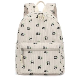 Corduroy Womens Mini Backpack Girls Small Backpack Purse Fashion Casual Daypack School Bookbag (Panda)