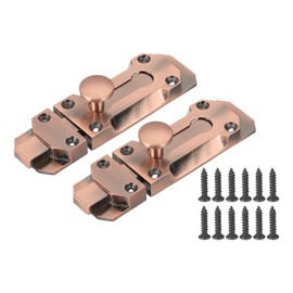 PATIKIL Barrel Bolt Latch, 2 Pack 4 Inch Solid Slide Door Lock Zinc Alloy Security Bolt Latch Vintage Gate Latches for Barn Warehouse, Red Bronze