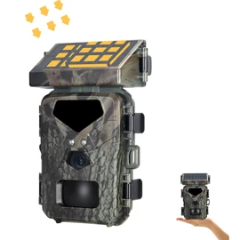 Cámara de Rastreo, 1080P 30fps 20MP Cámara de Rastreo Solar, Cámaras de Rastreo con Visión Nocturna Activada por Movimiento a Prueba de Agua, Ángulo de Detección de 60 Grados