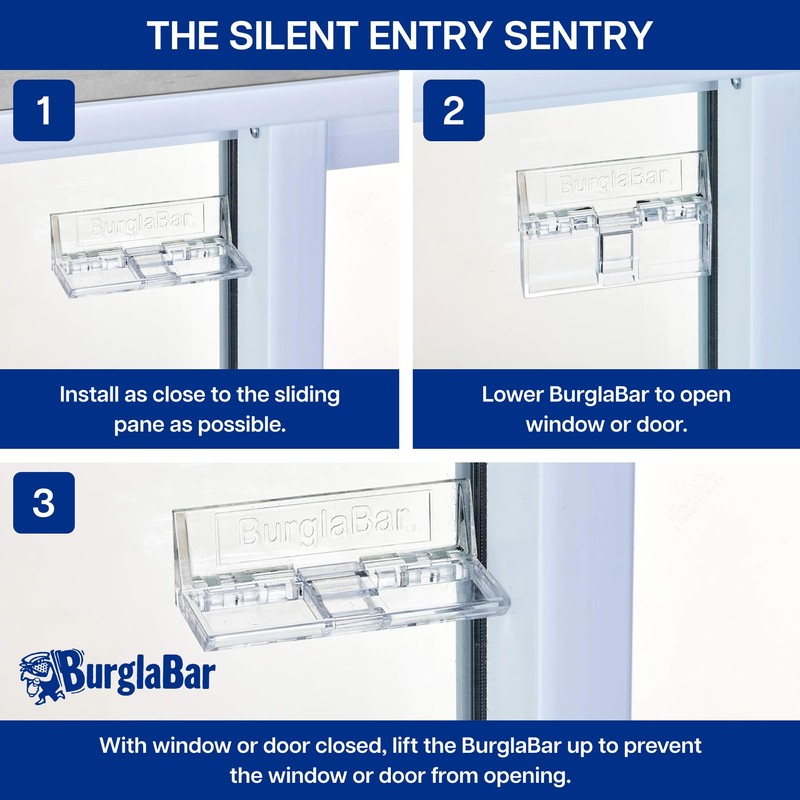Burglabar 2 Pack Additional Security for Sliding Patio Doors,Sliding Glass