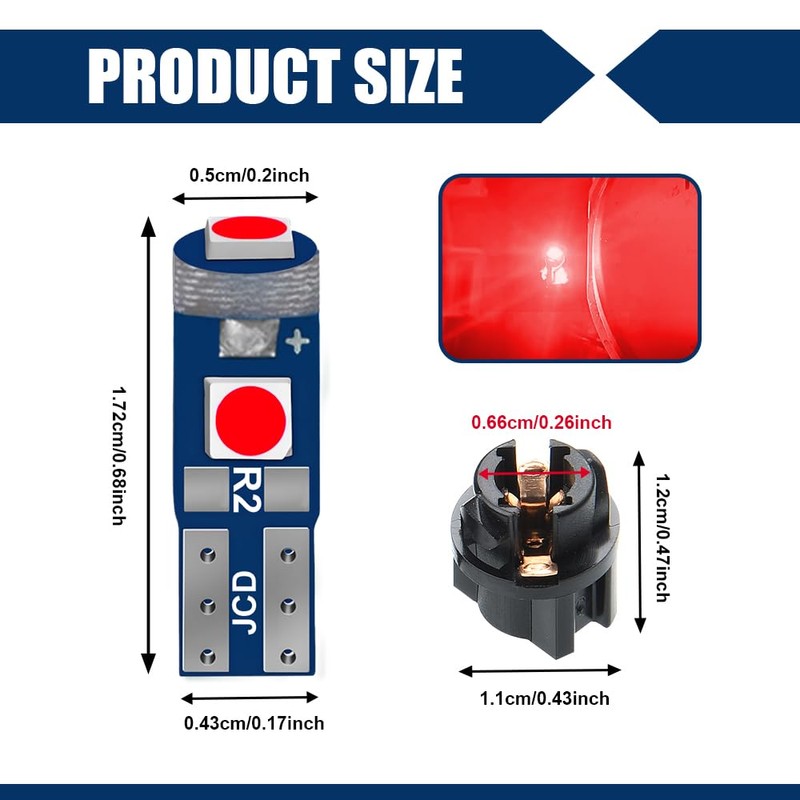 QZTYTY 20PCS T5 LED Lights for Car Dashboard, Led Dash