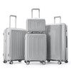 Merax 4 Piece Luggage Set, Hard Shell Lightweight TSA Lock Carry on Expandable Suitcase with Spinner Wheels Travel Set for Men Women, 14”20”24”28”, Silver