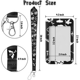 Porta Gafete con Cordón, Soporte Retráctil para Tarjetas de Identificación, Víspera de Todos los Santos y Nochebuena Anime Cordón Correa Ranuras para Tarjetas Retráctil (Negro+Rojo)