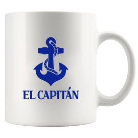 El Capitan Boat Ship Captain Gifts Novelty Drinkware Ceramic Mug 11 oz White