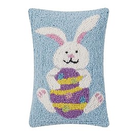 Peking Handicraft Easter Bunny Egg Hook Pillow, 12-inch Height, Wool and Poly Velvet, Home, Home Décor