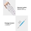 QUARKZMAN White Genuine Leather Strap 16 mm Width Flat Thin