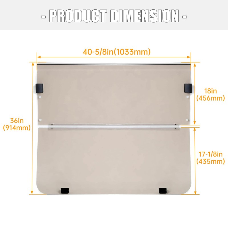 ECOTRIC Tinted/Smoke Windshield Compatible with 1995-2003 Yamaha G14 G16 G19