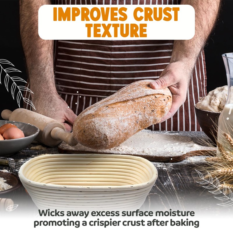 Vollum Banneton Bread Proofing Basket Sourdough Proofing Basket for Beginners