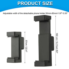 PATIKIL 2pcs Phone Holder for Tripod, Phone Tripod Mount Adapter Tripod Phone Holder Clip Bracket Clamp 1/4 Inch Screw Adjustable Clip for Cell Phone
