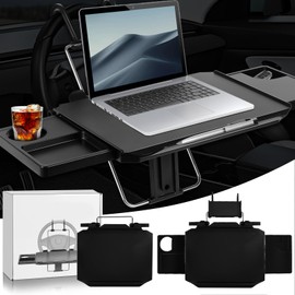 Upgraded Car Steering Wheel Tray with Phone Holder,Steering Wheel Table Tray for Car,720°Adjustable Steering Wheel Desk for Laptop,Car Tray for Eating,Versatile Car Steering Wheel Desk Tray for Driver