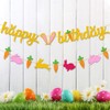 Easter Decorations Happy Easter Banner Carrot Bunting Photo Backdrop for