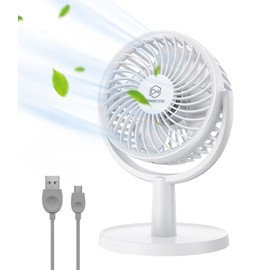 Mini Desk Fan, USB Powered Desktop Fan with 4 Speeds, Small but Powerful Strong Airflow Work Quiet, 310° Adjustment, Portable Personal Air Circulator Fan for DesktopTable Office Bedroom(White)… B0BLVR5ZTT