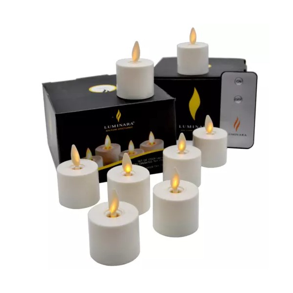 Luminara Moving Flicker Led Tea Lights Battery Operated with Timer