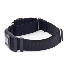1 1/2 Inch Martingale w/ Buckle Dog Collars - Heavy Duty Nylon ( 1.5" Width Dog Collars (Black, X-Large)