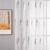 MIULEE Living Room Curtains, Transparent, Beautiful Grey and White Leaves