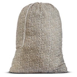 Handy Laundry Nylon Bag - Locking Drawstring Closure, Machine Washable, These Large Bags Will Fit a Laundry Basket and Strong Enough to Carry up to Two Loads of Clothes. (Leopard | 30" x 40")