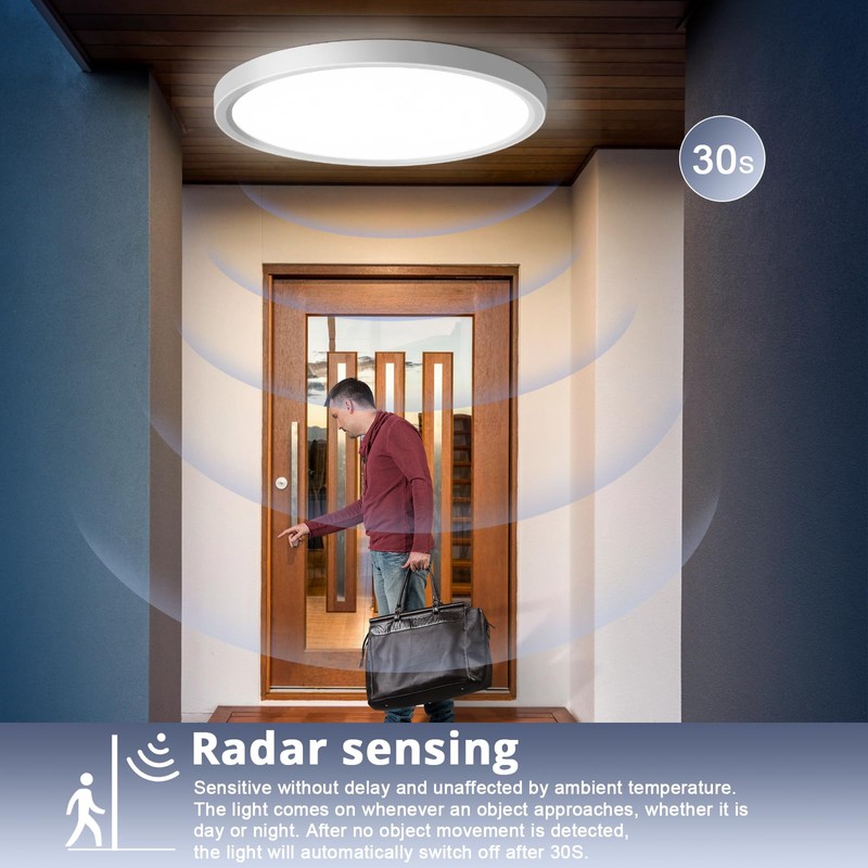 GOOSKI LED Ceiling Light with Motion Sensor, 18 W Ceiling