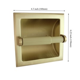 FDH Formosa Design Hardware Wall Mounted Heavy Duty Recessed Toilet Paper Holder (Satin Brass)