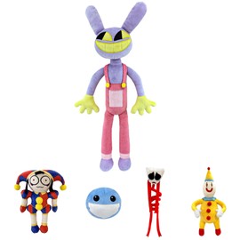 POPOYU Digital Pomni Jax Plushies Stuffed Pomni Jax Plushie Doll,The Amazing Circus Jumper Plush Toys,Cute Soft Stuffed Figure Plush Doll for Kids Boys Girls TV fans Birthday Gifts