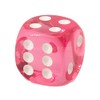 WeLoveBeads XL Dice (20 mm) in Pink Transparent/White Dots -