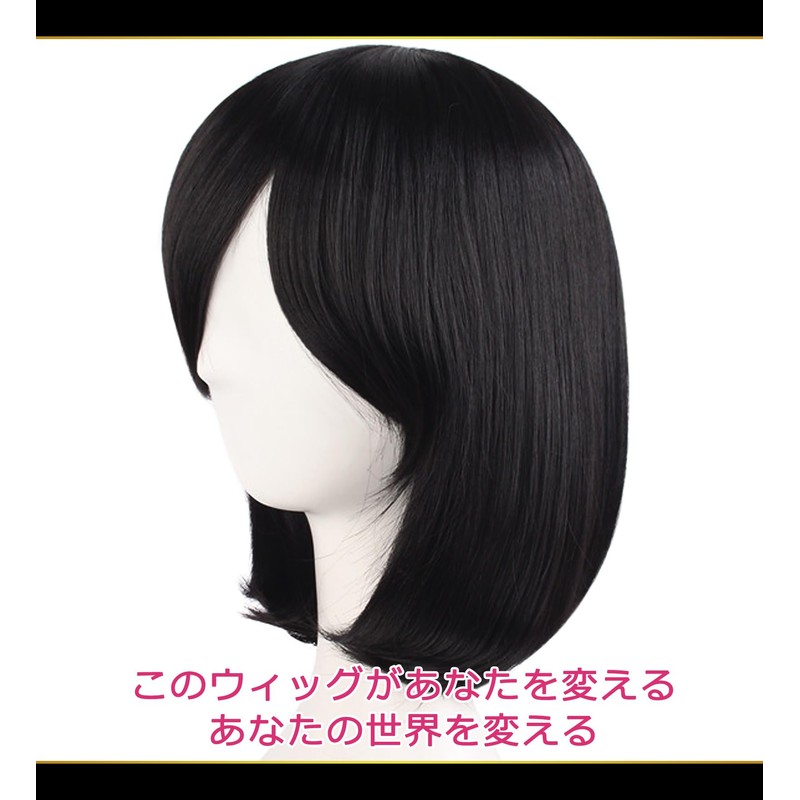CaseEden 6069 Premium Cosplay Wig, Smooth, Medium, Short, 15.7 inches