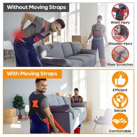 Moving Lifting Straps with Chest Buckle,2-Person Shoulder Straps for Moving Furniture,Appliances,Mattresses,Heavy Objects up to 1200lbs,with1-Person Handle Strap