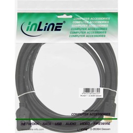 InLine® 1m Male to Female High Speed Golden Contacts HDMI Cable - Black