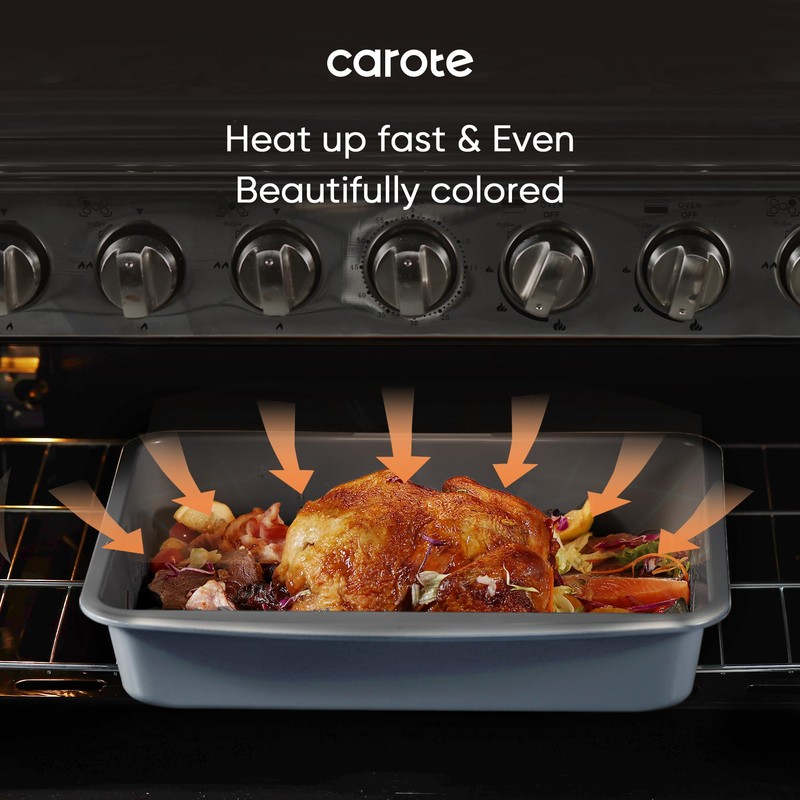 CAROTE 7-Piece Nonstick Stackable Baking Pans Set - Bakeware Sets