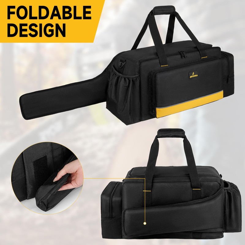 Chainsaw Carrying Case, Waterproof Foldable Chainsaw Storage Bag Compatible with
